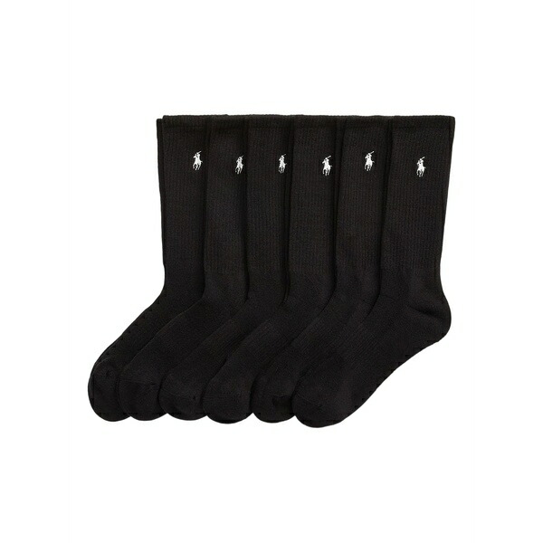 ラルフローレン メンズ ソックス アンダー御召しもの Polo pony-motif socks (pack of six) Black
