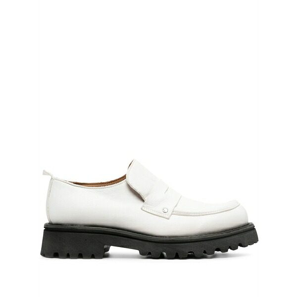 モマ レディース スリッポン・ローファー シューズ Penny-slot leather loafers White