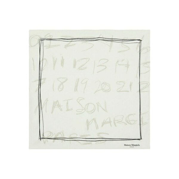 マルタンマルジェラ レディース えり巻き・袈裟・えり巻き 付属物 Numbers-print neckerchief White