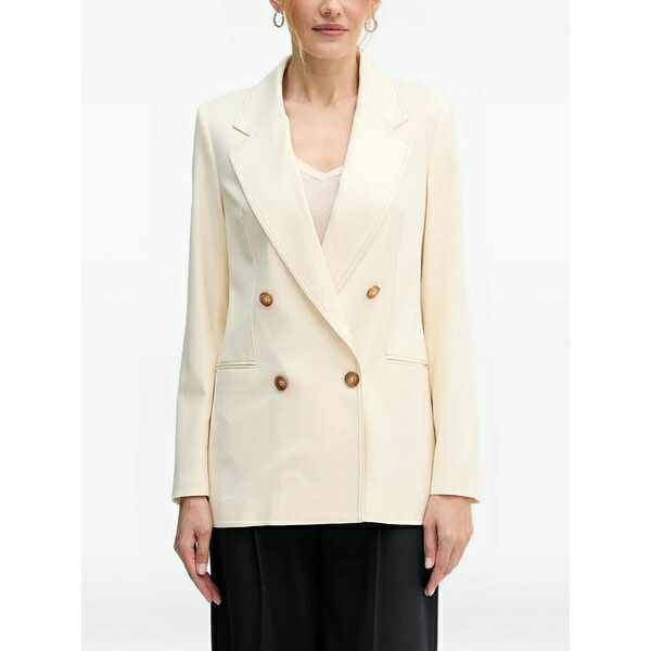 ベネトン レディース シャツ トップス Double-breasted button top Neutrals｜asty