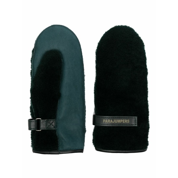 パラジャンパーズ メンズ グローブ 付属物 Logo-print sheepskin gloves Green