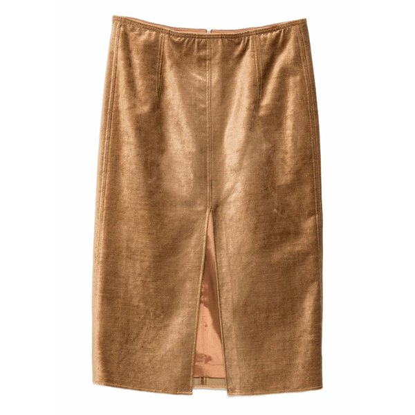 フォルテ フォルテ レディース スカート ボトムス Velvet split skirt Gold｜asty
