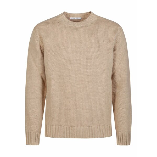 カングラ  メンズ 編み物\u0026プルオーバー アウター Wool crew-neck sweater Neutrals
