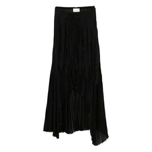 フォルテ フォルテ レディース スカート ボトムス Pleated asymmetric skirt Black|asty