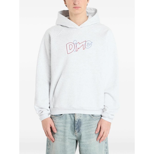 ダイム メンズ パーカー・スウェットシャツ アウター Embroidered hoodie Grey メンズファッション-パーカー