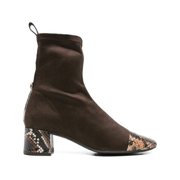 ペドロ ミラレス レディース ブーツ シューズ 50mm snakeskin-panel sock boots Brown｜asty