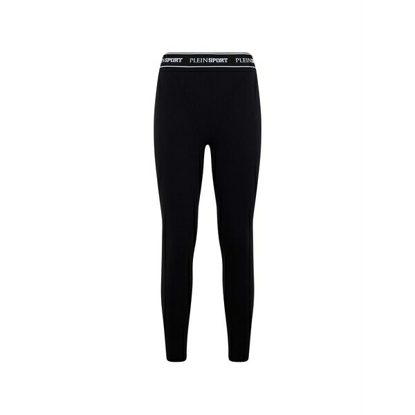 飾り気の無い運動競技 レディース レギンス ボトムス Logo elastic leggings Black