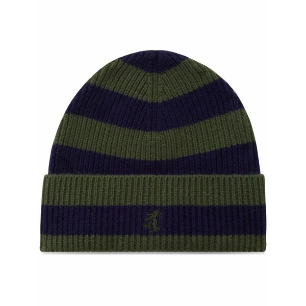 プリングル オブ スコットランド レディース かぶり笠 付属品 Striped cashmere beanie  Blue