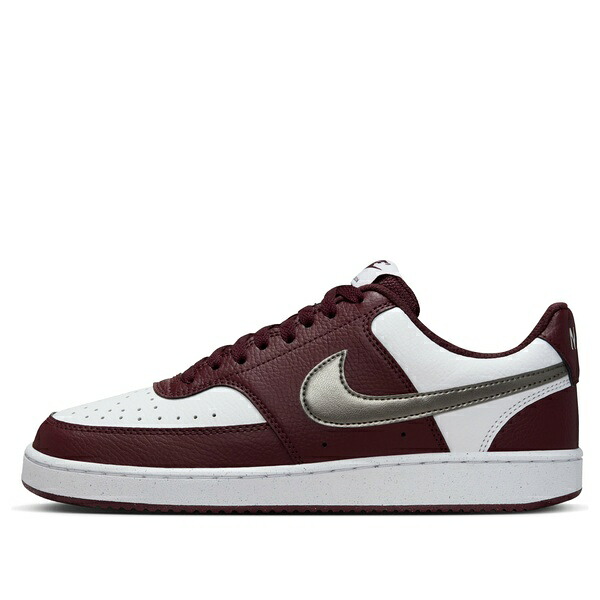 Nike ナイキ レディース スニーカー 【(WMNS) Nike Court Vision Low 'White Metallic Pewter Burgundy' IM7647-100】 サイズ US_8(25.0cm)|asty