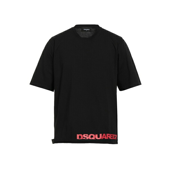 【送料無料】 ディースクエアード メンズ Tシャツ トップス T-shirts Black｜asty