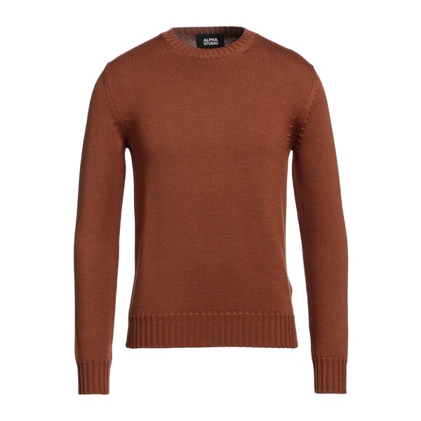 【貨物輸送無料】 アルファス テューディオ メンズ 編み物\u0026プルオーバー アウター Sweaters Brown