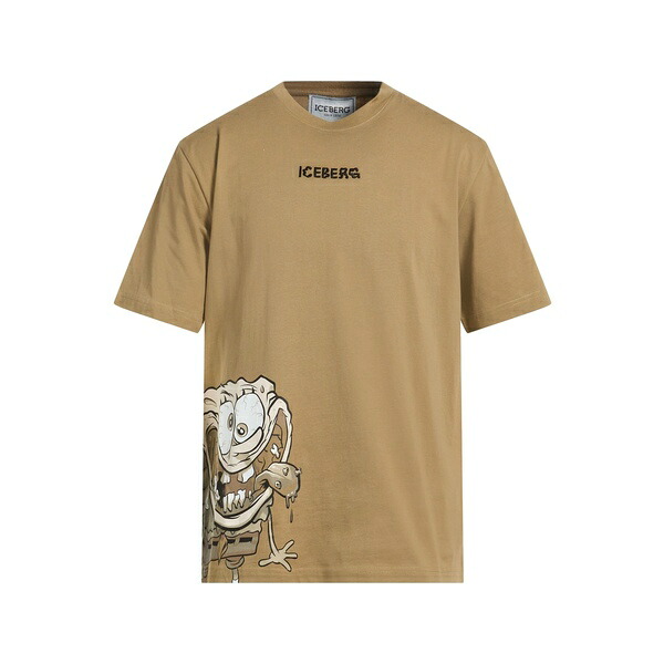 【送料無料】 アイスバーグ メンズ Tシャツ トップス T-shirts Beige|asty