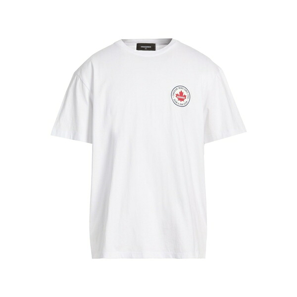 【送料無料】 ディースクエアード メンズ Tシャツ トップス T-shirts White|asty