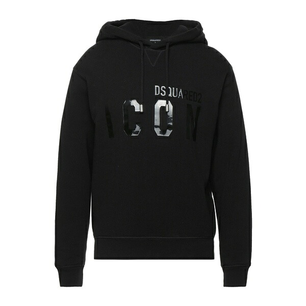 【貨物輸送無料】 ディースクエアード メンズ パーカー・スウェットシャツ アウター Sweatshirts Black パーカー-メンズファッション