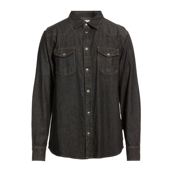 【貨物輸送無料】 ジョン バージニアの州都 メンズ プルオーバー トップス Denim shirts Black カジュアルシャツ-メンズファッション-トップス