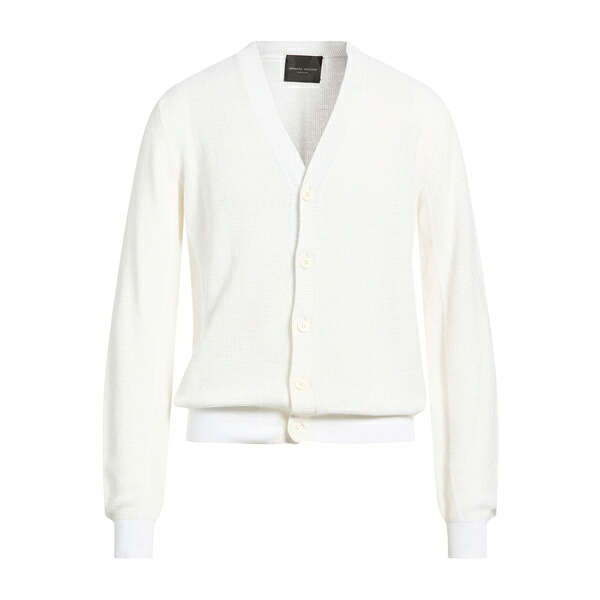 【送料無料】 ロベルトコリーナ メンズ カーディガン アウター Cardigans White｜asty
