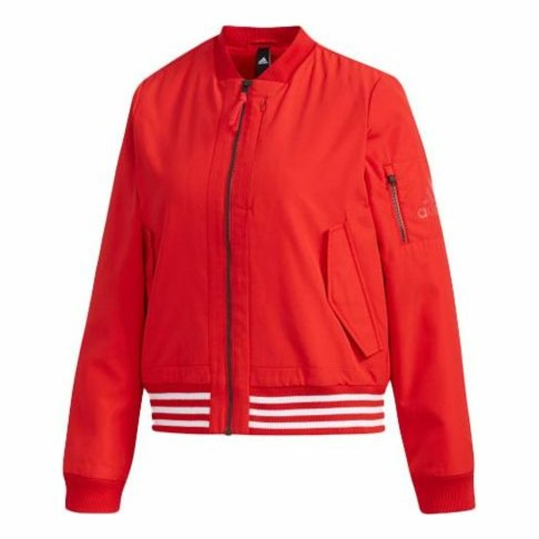 adidas アディダス レディース スニーカー  【(WMNS) adidas WV 3S Zipper Casual Sports Woven Jacket Red FI9270】  大きさ US_W_M