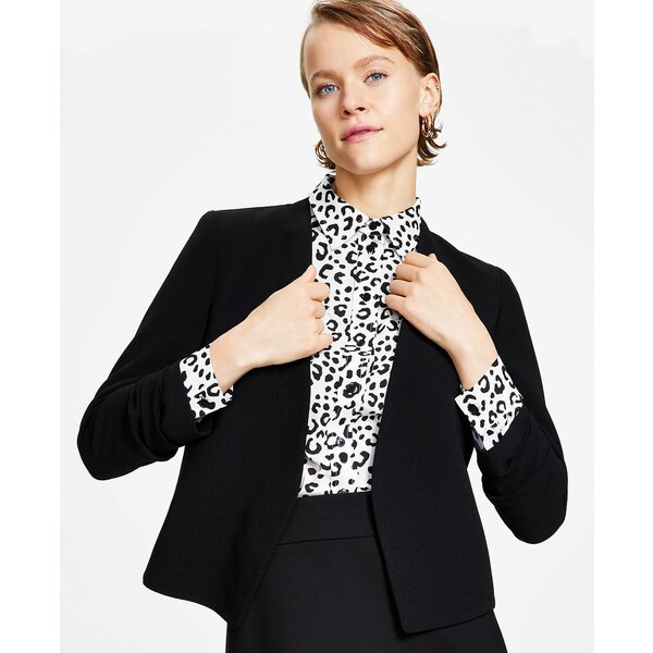 【初売り】 格安激安 バースリー レディース ジャケット ブルゾン アウター Women's Textured Crepe Scrunch-Sleeve Blazer Created for Macy's Black euroaccent.ru euroaccent.ru
