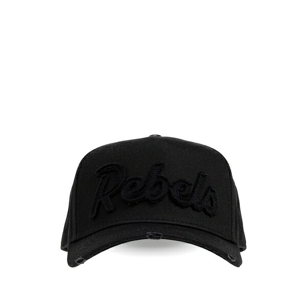 ディースクエアード メンズ 帽子 アクセサリー Appliqu茫漏-detail baseball cap Black｜asty