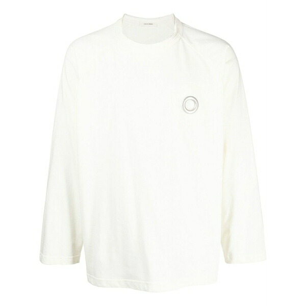 クレイググリーン メンズ Tシャツ トップス Eyelet long-sleeved t-shirt White｜asty