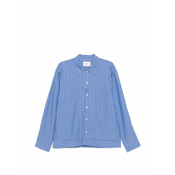 エヌエヌ77 メンズ シャツ トップス Reed striped button shirt Blue|asty