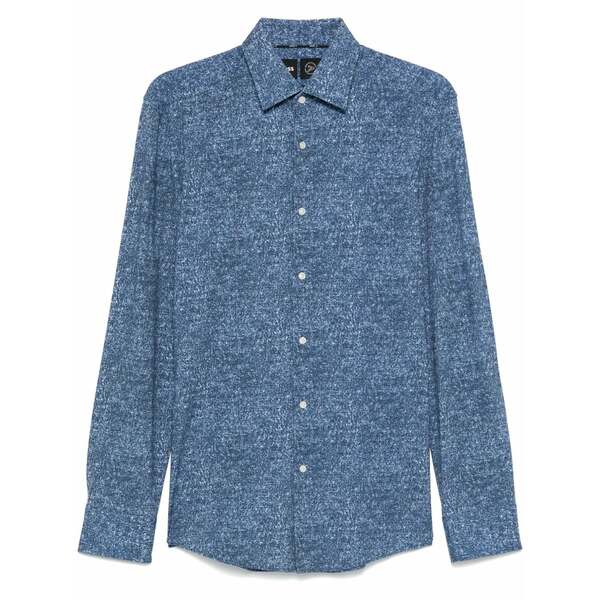 ボス メンズ シャツ トップス M茫漏lange-effect shirt Blue