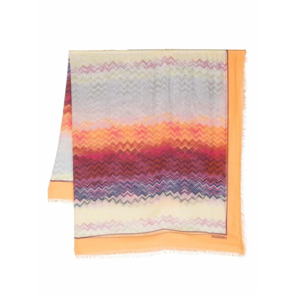 ミッソーニ レディース 消音装置・袈裟・えり巻き 佩び物 Zig-zag print scarf Orange