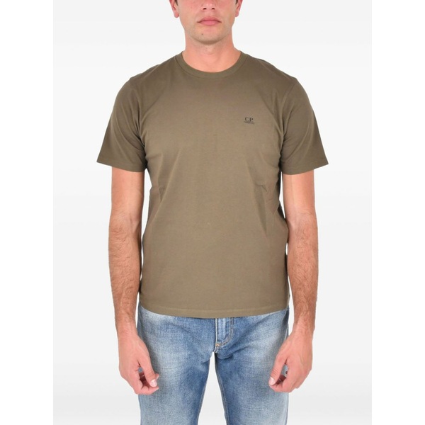 シーピーカンパニー メンズ プルオーバー トップス Logo-print t-shirt Green