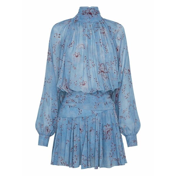 ニコラスカークウッド レディース ワンピース トップス Floral-print high-neck mini dress Blue|asty