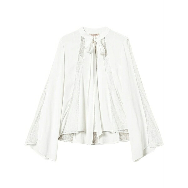 ツインセット レディース シャツ トップス Lace-detail crepe blouse -｜asty