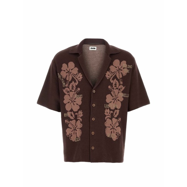 マリアーノ メンズ シャツ トップス Knit riviera shirt Brown|asty