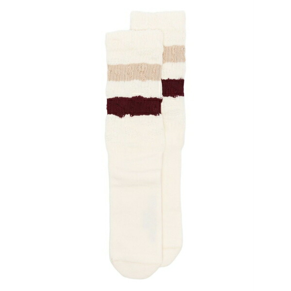 ゴールデングース メンズ ソックス アンダー御召しもの Striped golden goose socks Neutrals