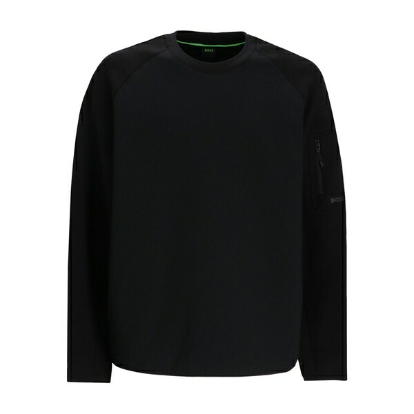 ボス メンズ パーカー・スウェットシャツ アウター Raglan-sleeved sweatshirt Black｜asty