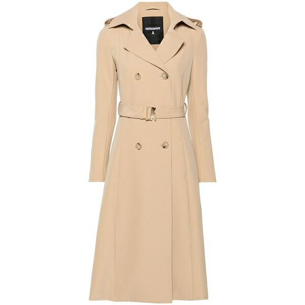 パトリツィア ペペ レディース コート アウター Double-breasted trench coat Brown｜asty