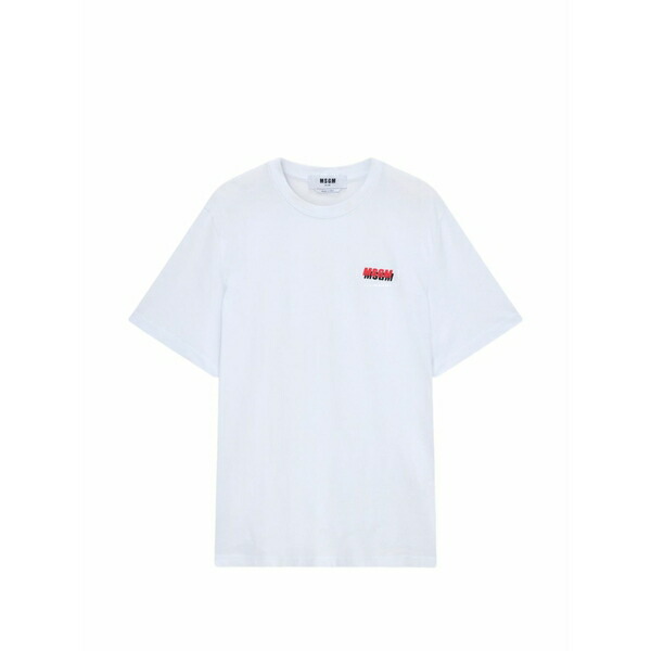 エムエスジイエム メンズ Tシャツ トップス Logo-print t-shirt White｜asty