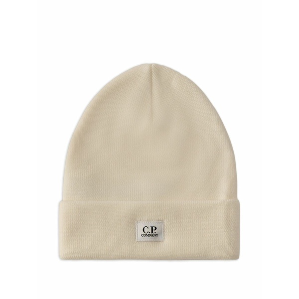 シーピーカンパニー メンズ かぶり笠 付属品 Logo-patch beanie hat Neutrals