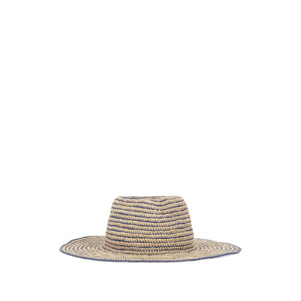 ヘレンカミンスキー レディース 帽子 アクセサリー Striped raffia hat Neutrals｜asty