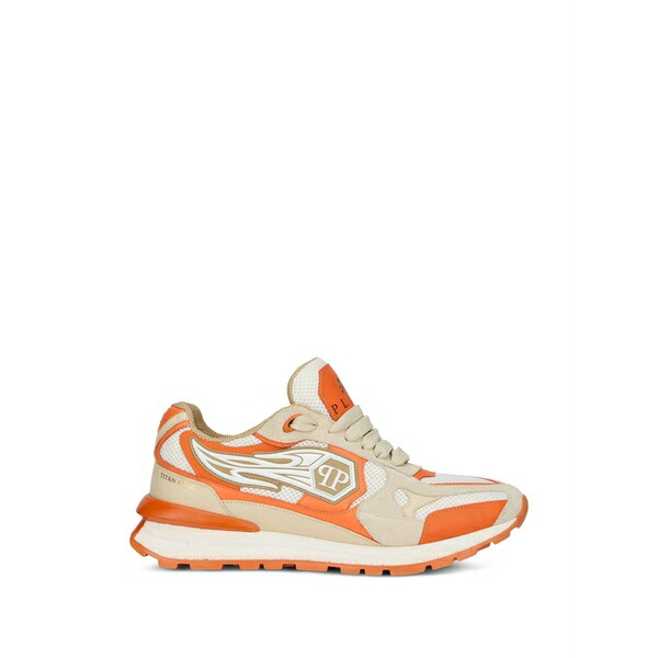 フィリッププレイン メンズ スニーカー シューズ Titan edge lace-up sneakers sneakers Neutrals｜asty