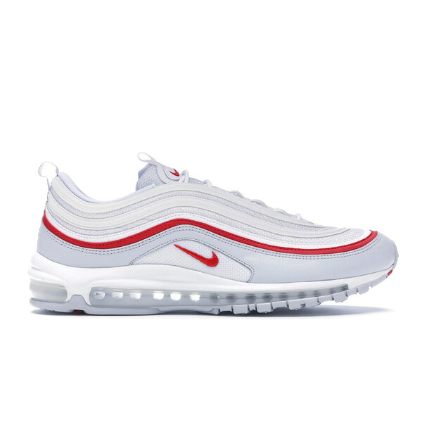 Nike ナイキ メンズ スニーカー  【Nike Air Max 97 White Pure Platinum University Red】  大いさ US_6.5(24.5糎) Pure Platinum/University Red-White スニーカー-靴