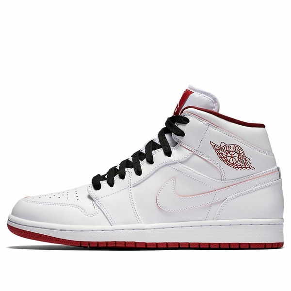 Jordan ジョーダン メンズ スニーカー 【Air Jordan 1 Retro Mid \u0027White Gym Red\u0027 554724-103】  大きさ US_10.5(28.5糎)