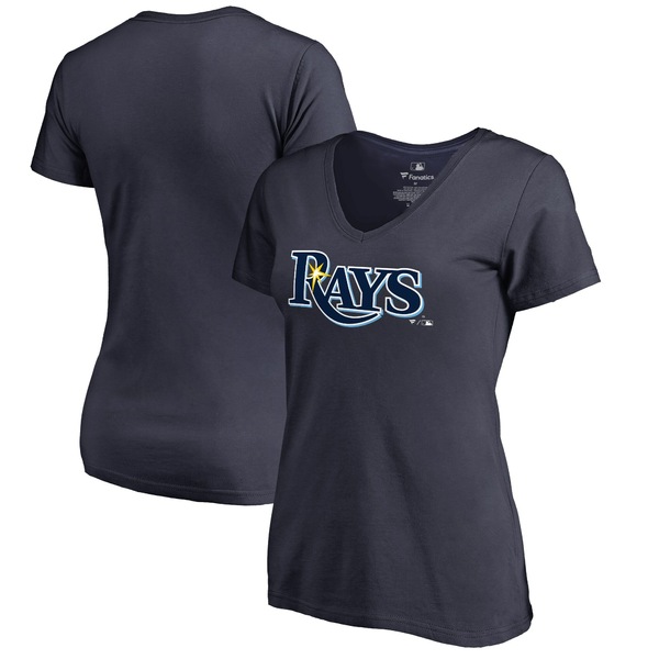 国産品 Tシャツ・カットソー ファナティクス レディース Tシャツ トップス Tampa Bay Rays Fanatics Branded  Women's Team Wordmark TShirt Navy：asty