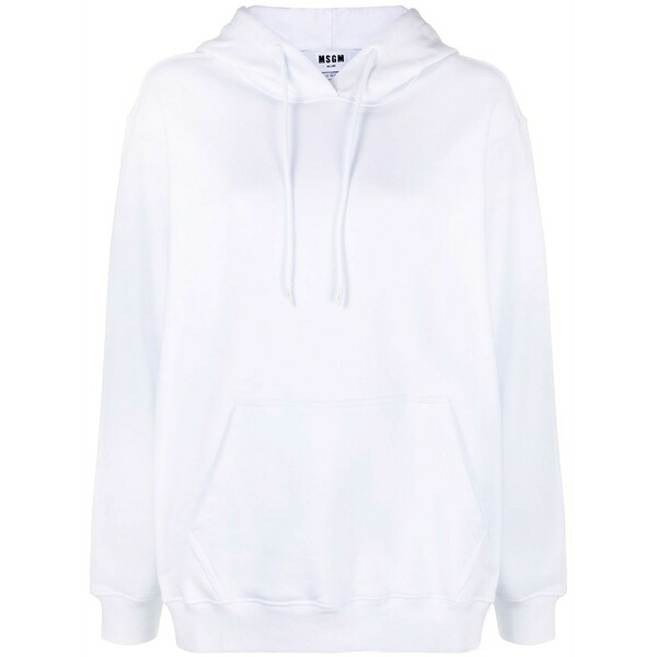 エムエスジイエム レディース パーカー・スウェットシャツ アウター Drawstring cotton hoodie White