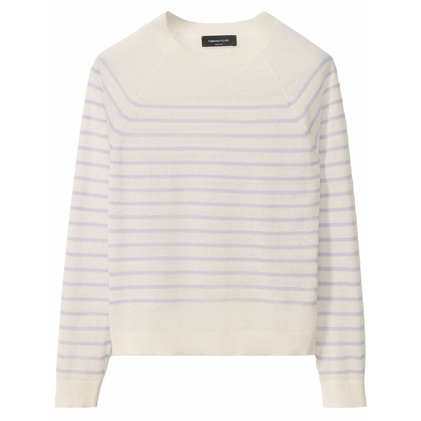 ファビアナ フィリッピ レディース 編み物\u0026プルオーバー アウター Striped sweater White