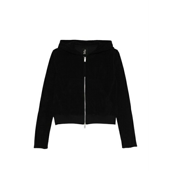 トム・Cr レディース パーカー・スウェットシャツ アウター Zip-up hoodie Black