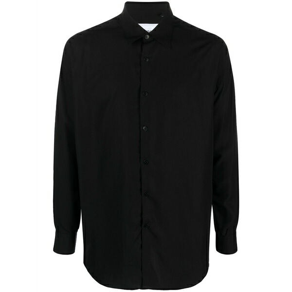 コスチュームメイン メンズ シャツ トップス Long-sleeve lyocell shirt Black|asty