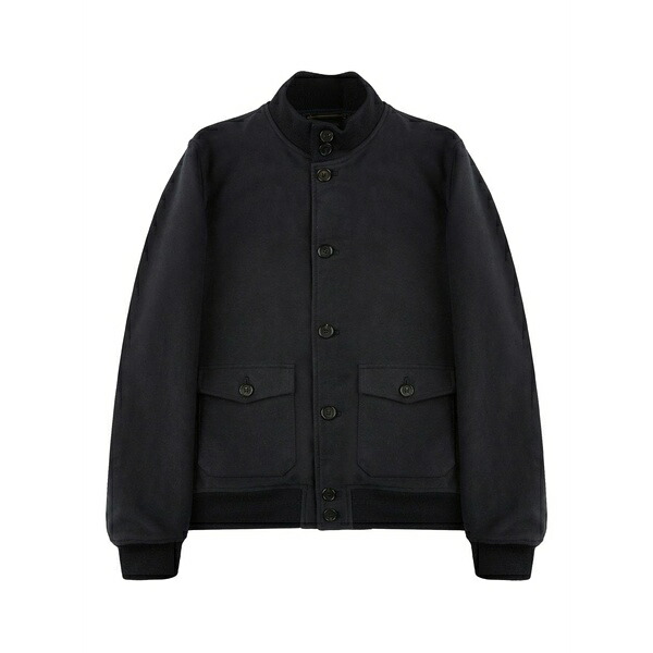 スローウエア メンズ ジャケット＆ブルゾン アウター Button-up bomber jacket Black｜asty