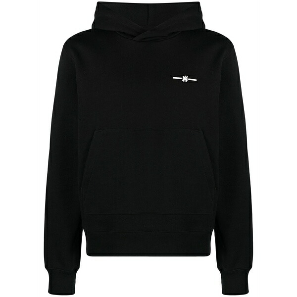 アミリ メンズ パーカー・スウェットシャツ アウター Logo-print cotton hoodie Black