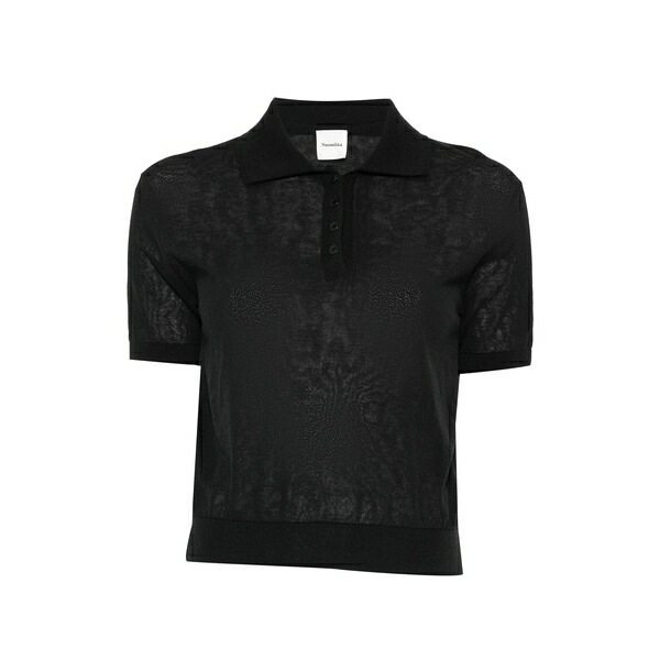 ナヌーシュカ レディース ポロシャツ トップス Ceneca fine-knitted polo shirt Black｜asty
