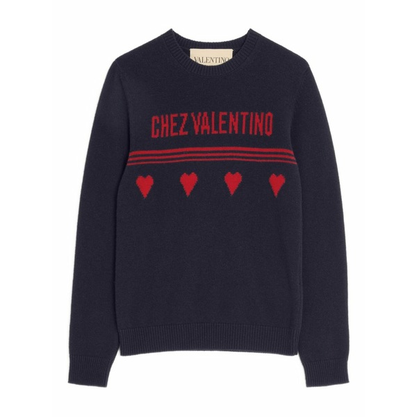 ヴァレンティノ ガラヴァーニ メンズ 編み物\u0026スウェーター アウター Chez valentino jacquard-motif wool sweater Blue