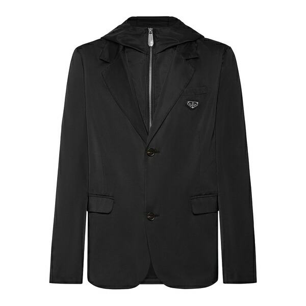 フィリップ飾り気の無い メンズ 上衣＆上衣 アウター Hooded blazer Black